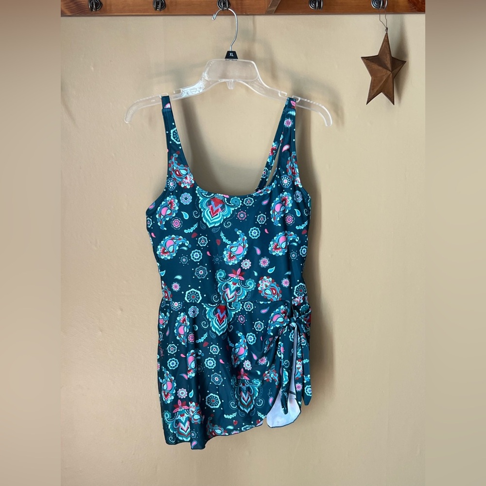 One piece bathing suit with attached skirt LARGE*